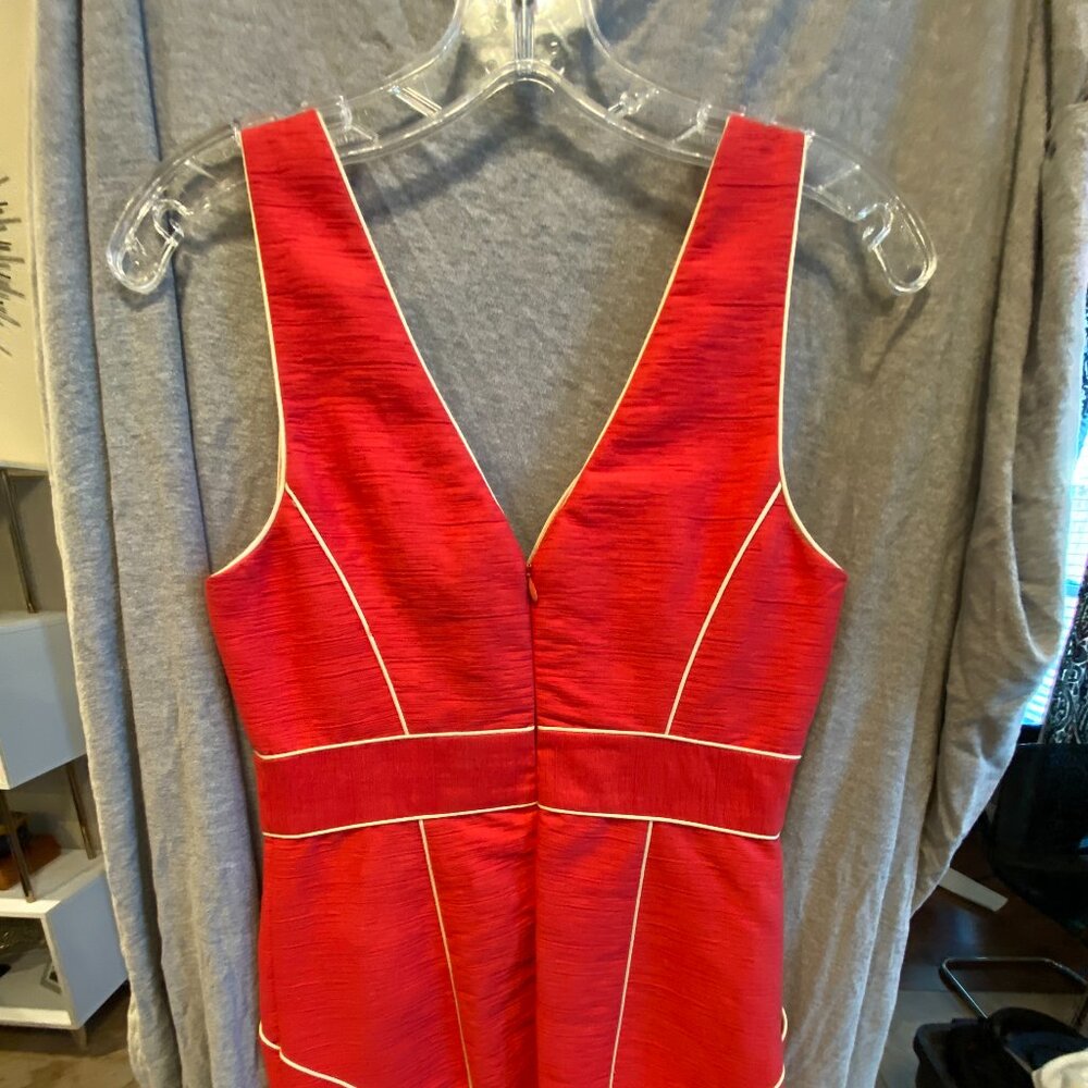 Trina Turk Los Angeles Dress Waist Sleeveless in Red Size 6 Fit And Flare - Picture 4 of 8